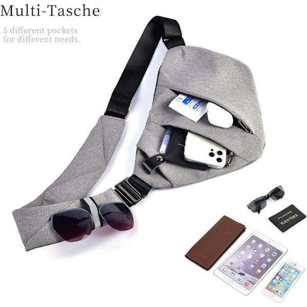Multi Lomme Brysttaske Mænd Anti Tyveri Skuldertasker Mænd Slynge Crossbody Skuldertaske Mænd Lille Til Udendørs Rejser Vandreture Jogging