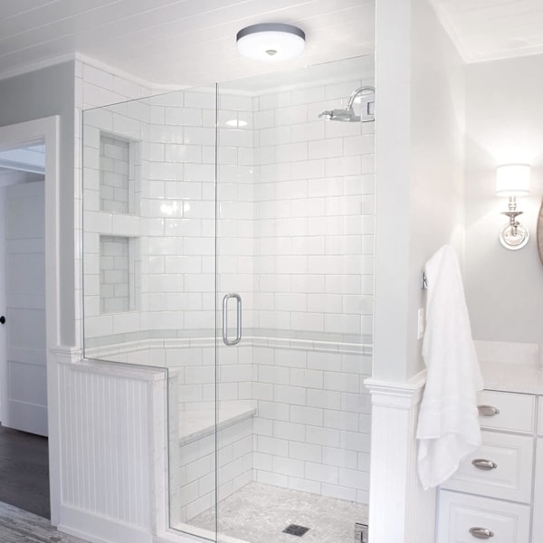 LED Loftlampe med Bevægelsessensor 18W 1500LM 6500K Kold Hvid IP56 Vandtæt Rund LED Loftlampe til Udendørs Indendørs Trappe Badeværelse Garage