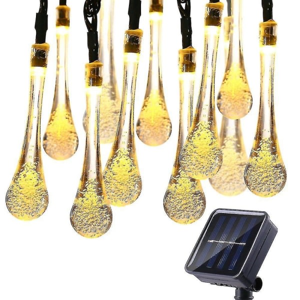 7m 50led Solar Droplet Bulb String Lights Gratis frakt