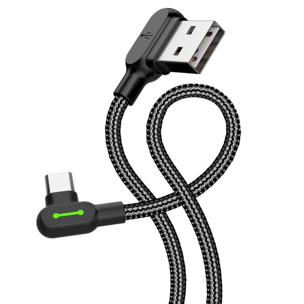 Typ-C USB-C-kabel, vinklad nylon snabbladdare