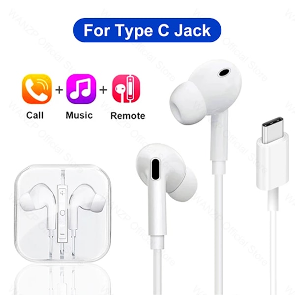 Originala Type C Hörlurar för Samsung Galaxy S22 S21 S20 Fe S23 Ultra Trådbundna Hörlurar A53 A52 A34 A54 5G 3.5mm Hörlurar Type C Earplug Style
