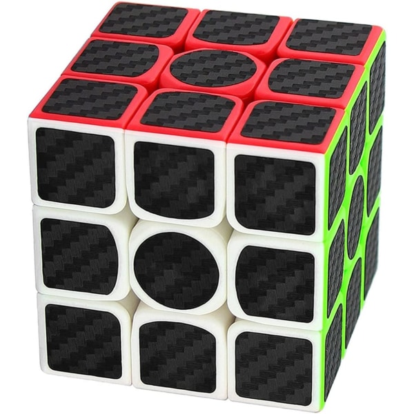 3x3x3 Puzzle Cube Speed Magic Cube Twist Toys Kolfiberdekal, svart