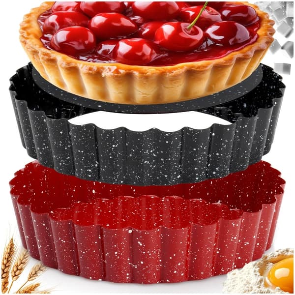 Pie Pans with Removable Bottom, Non-Stick, 12 cm, 2-Pack 155