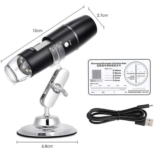 50x till 1000x digitalt mikroskop, trådlöst wifi USB mikroskop mini portabelt endoskop inspektionskamera