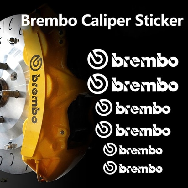 6 st bil bromsok dekal för Brembo bokstäver fordon dec Vit 1 st