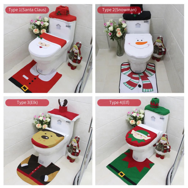 cover Cover U- set Toilet mat Soft, non-slip, absorbent bathroom mats for holiday decoration