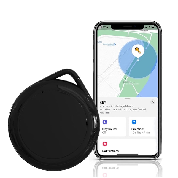 Nyckelhittare, Fungerar med Apple Hitta (endast iOS), Utbytbart batteri, Förlorat läge, GPS-spårare för barn, Bagage, Plånbok