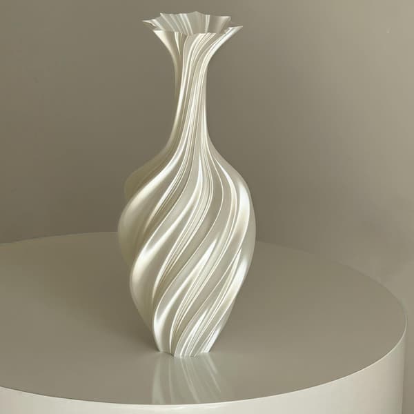 Siden 3D-printade vaser PLA Hög vas 25 cm Hög blomvas Modern heminredning för blommor växter Hemkonstdekor Vardagsrum Matsal