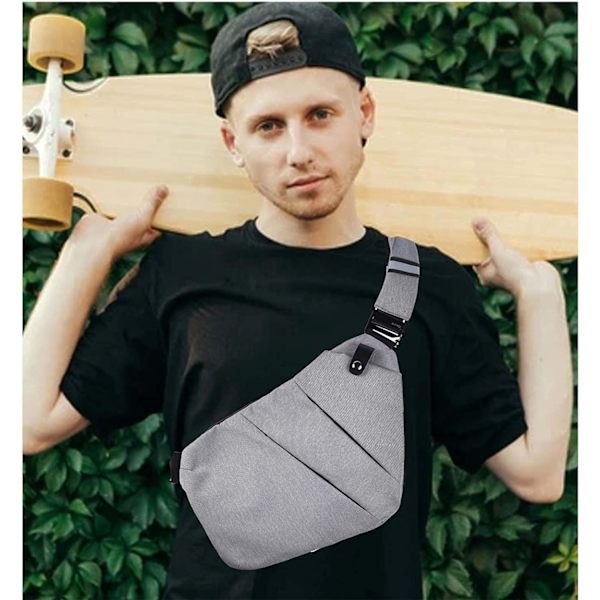 Multi Lomme Brysttaske Mænd Anti Tyveri Skuldertasker Mænd Slynge Crossbody Skuldertaske Mænd Lille Til Udendørs Rejser Vandreture Jogging