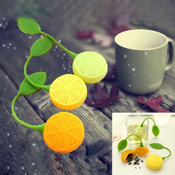 1 kpl Teesiivilä Silikoni Lemon Design Loose Tea Leaf Siiviläpussi