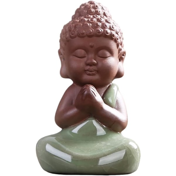 1 kpl (TYYL-C) Keraaminen pieni söpö vauva Buddha patsas munkkihahmo C