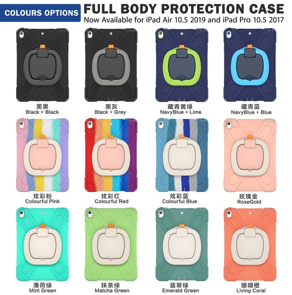 Robust Armor Solid Beskyttelse Bærbar Design Støtsikker Svingbart Stativ Nettbrettveske Kompatibel med Samsung Galaxy iPad Customize your colors