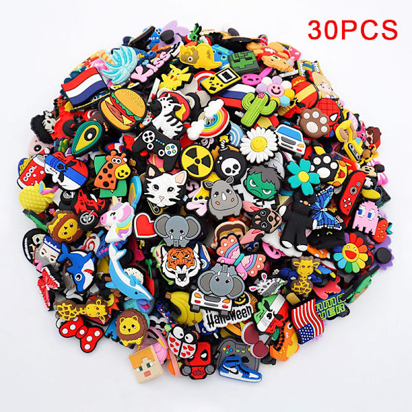 30 st tecknade skosmycken för Bubble Sandals Skoprylar 30 pcs