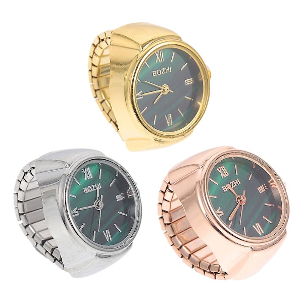 3 st Vintage Klockor Kvinnor Personlig Klocka Litet Fingerklocka Ringklocka Affärsklocka Klockring