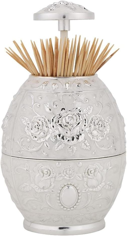 Tandpepparkhållare i zinklegering Retro Pop Up Tandpepparkasse (Silver)