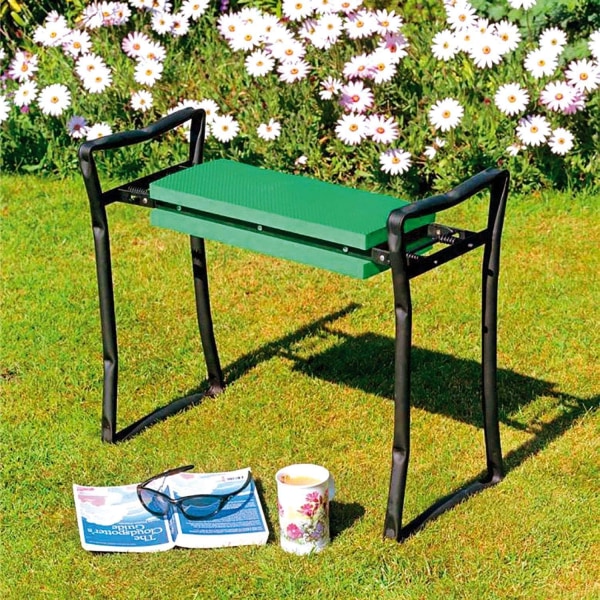 Knæpolstret skammel | Sammenklappelig og bærbar havestol med knælende skum | Holder op til 250 LBS | Reducerer