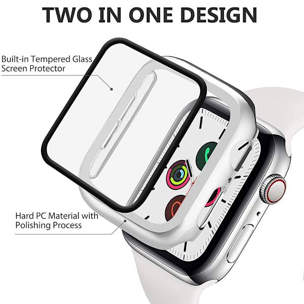 Kotelo Apple Watch Series 5/4:lle / Temperoitu lasi näytönsuojaksi