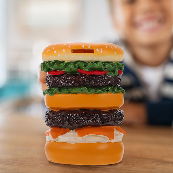 Hamburger sparegris sparebøsse myntboks for barn