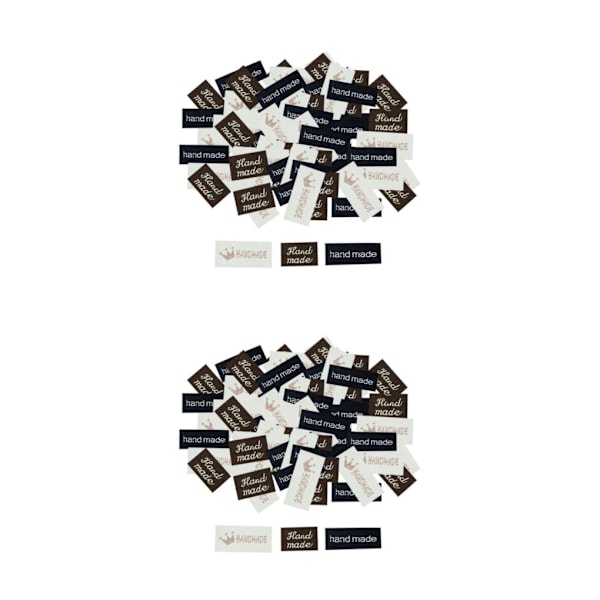 1/2/3/5 100x Käsinkirjoitetut englanninkieliset merkit T tagit kangas DIY Vaatteet Käsinkirjoitettu kruunun tulostus 120 kpl Handmade Crown Print 120 Pcs 2 Set