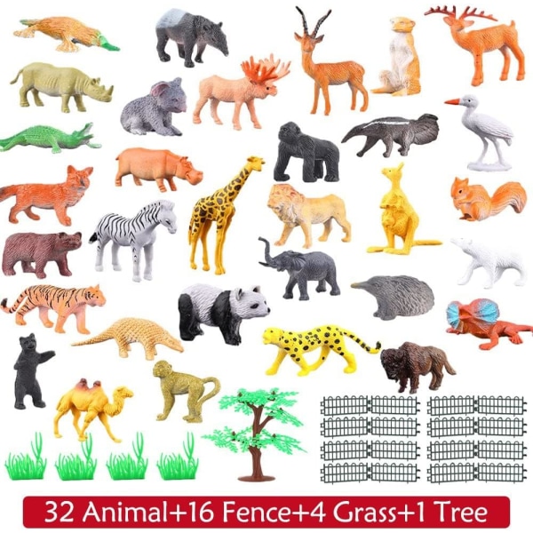 54 deler Jungle Animals Mini Lekesett