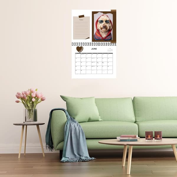 2025 Hundevalp Kalender 21x28 Cm Med 12 Unike Design Og Notatseksjon