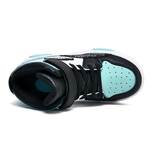 Barns Sneakers Pustende Gutter Jenter Skateboard Sko Løpesko 909 SvartGrønn BlackGreen 34