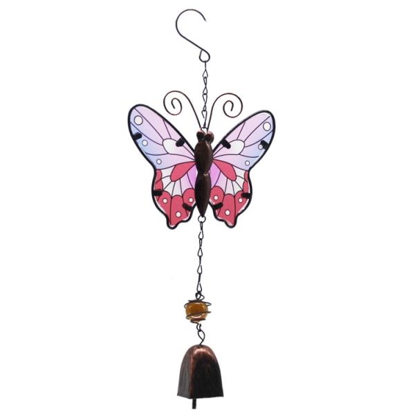 Maalattu Butterfly Ruosteenkestävä Metallinen Tuulikello Riippuva Huonekoristelu