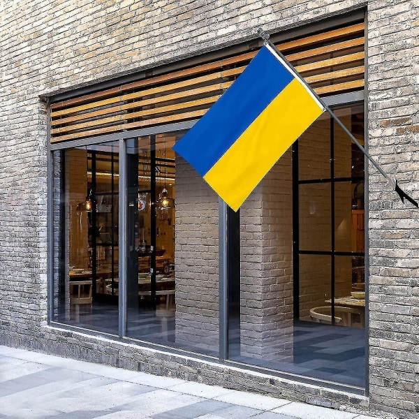 Ukrainan lippu Outdoor Indoor Decor Ukrainan kansallisliput Polyesteri messinkihihoilla Ukrainan lippu 1 kpl