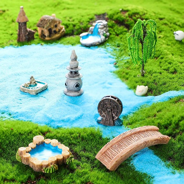12 stykker Fairy Garden Accessories Miniature