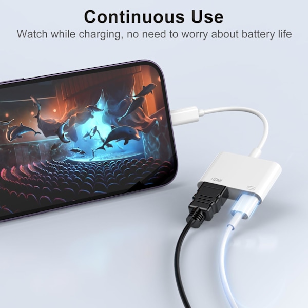 Lightning Digital AV -sovitin iPhone iPad HDMI -sovitin TV:seen HDMI-kaapeliliitin 1080P Synkronoitu näyttö TV/HDTV/Monitori/Projektori Yhteensopiva_xx