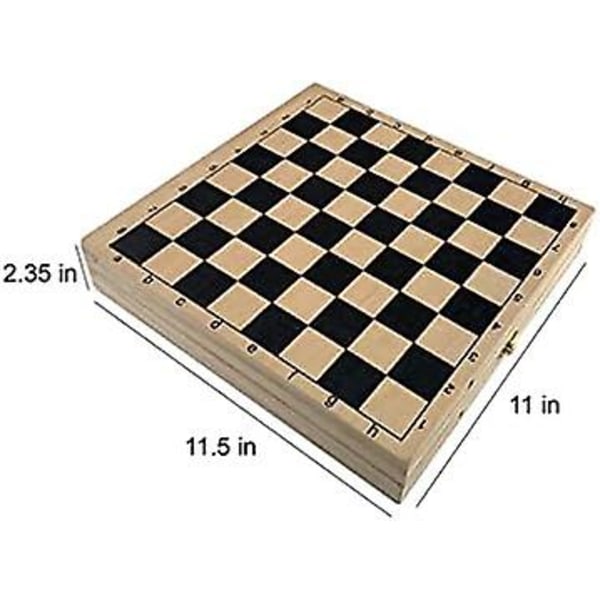 Multifunktionelt træspilbræt - international skak, bordhockey og bærbart hockeyspil for voksne
