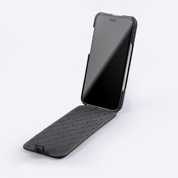 MELKCO Magnetisk etui til iPhone 16, lodret flip, ægte okselæder + PC, stødsikkert cover - Multicolor Green