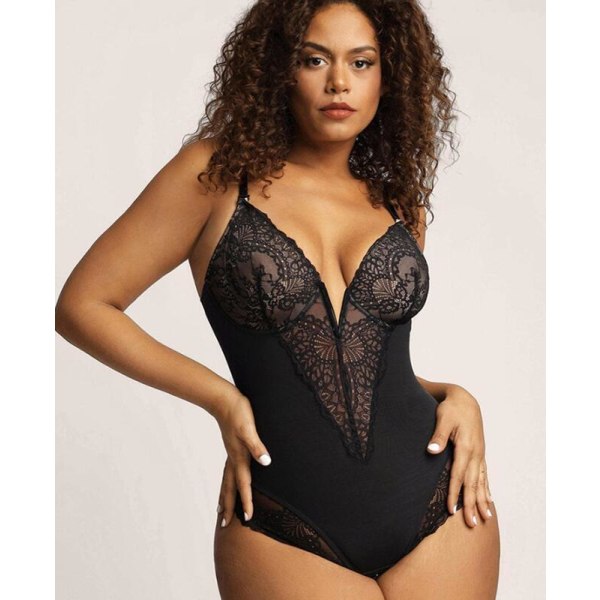 Blonder Shapewear Body til kvinder med mavekontrol - Sort Black L