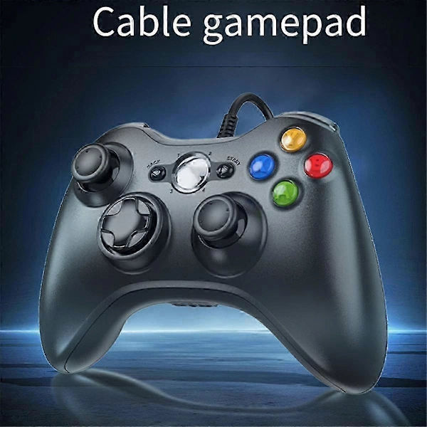 (Pow yeah!) USB Kablet Spilcontroller Joypad Gamepad med Hovedtelefonstik til Spilsystem PC/Xbox360 B