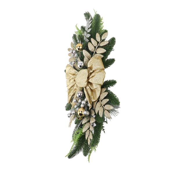 60cm*30cm trappe dekoration jule scene arrangement guld (ikke-lysende)