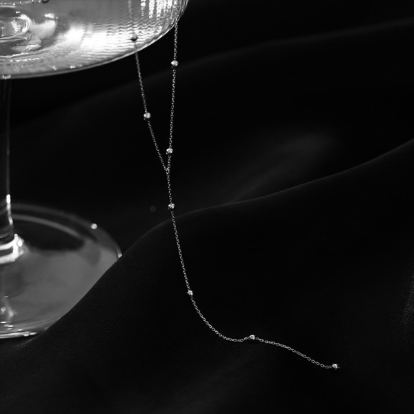 Sterling sølv Lariat kjede, elegant minimalistisk Drop Bar Y-kjede