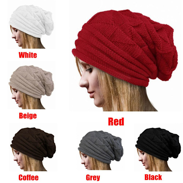 Hæklet hue Dame Huer Beanie Sort - lager