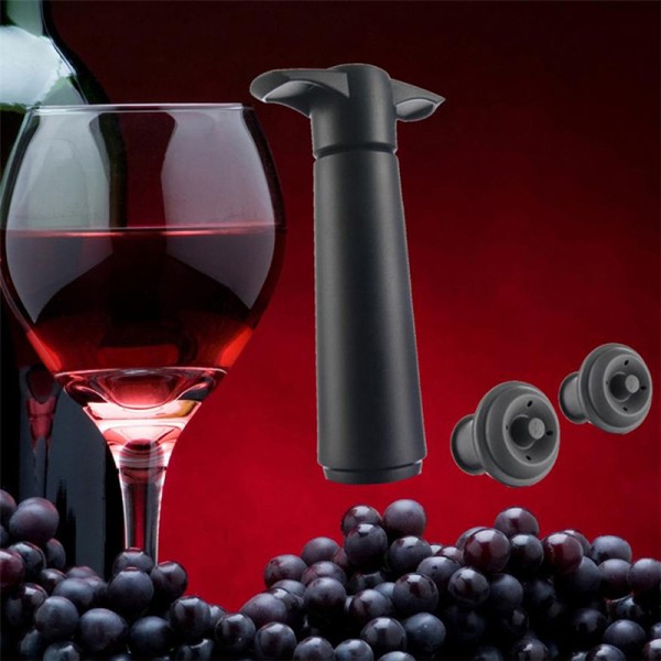 1 pumpe 4 kapsler Wine Saver Vakuum vinflaskepropp