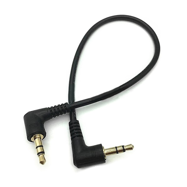 3,5 mm hann til hann stereo lydkabel 90 grader vinklet 3-polet Passer for bilhodetelefoner Ekstra ledning Wire converter MP3/MP4
