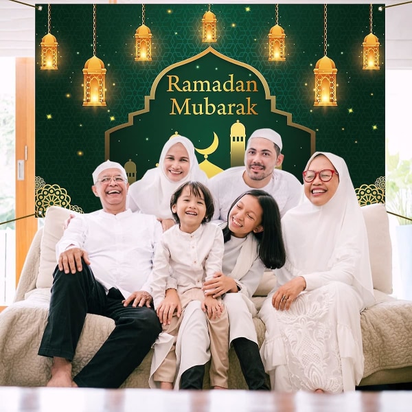 Ramadan Mubarak Bakgrund Banner Moské Islamisk Muslim Religiös Högtidsdekoration 5,9*3,9tum