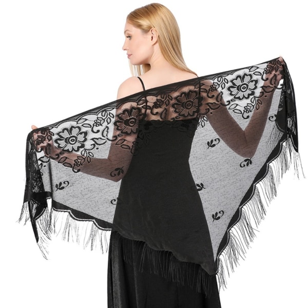 Iltapuvut Huivi Lady Cape Wraps MUSTA MUSTA Black Black