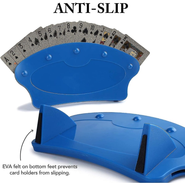 2 stk. kortholdere i plast, håndfrie kortholdere til familiespillkvelder