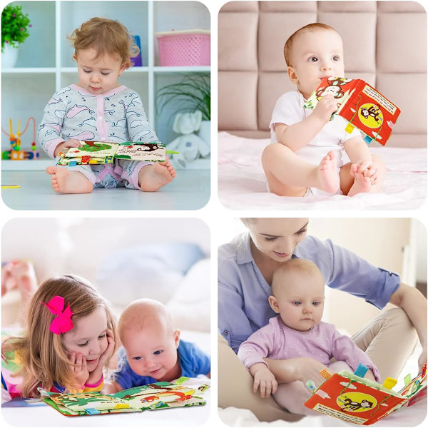 Vauvan kirja, kangaskirja vauvan lelu, eläinteemallinen kangaskirja, interaktiivinen vauvan kangaskirja, vauvan kangaskirja, vauvan lelu 6 kuukaudesta - pieni apina