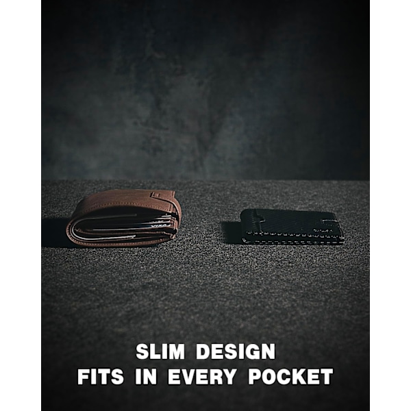 Herre Pung - Slankt Læder - RFID Blokerende Pung til Mænd Minimalistisk Bifold Kreditkort Holder med Gaveæske_xx