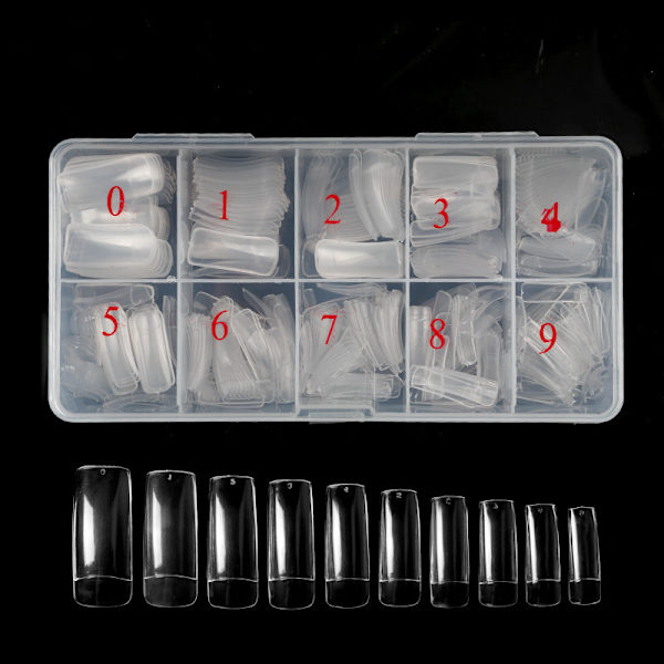 500 stk. Pakket Negle Tip Manicure Fransk Semi-Negle Klæbende Dække Negle Tip Negle Tip Natural Color