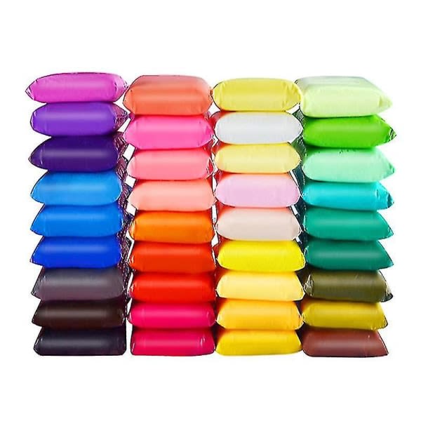 Muovailusavi 36 väriä Air Dry Ultrakevyt Pehmeä Magic Muovaussavi Tee itse muovailuvaha monityökaluinen askartelulelu, loistava lahja lapsille