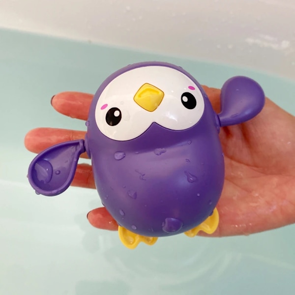 Sød Bade-Skildpadde Hval Pool Strand Klassisk Kæde Opvindslegetøj Vandlegetøj til Børn Purple penguin