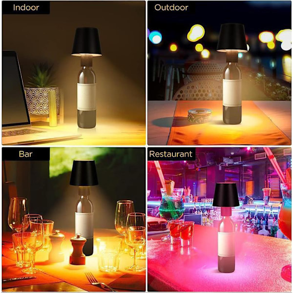 Trådløs Flaskelampe, RGB LED Flaskelampe_xx Beige Yellow