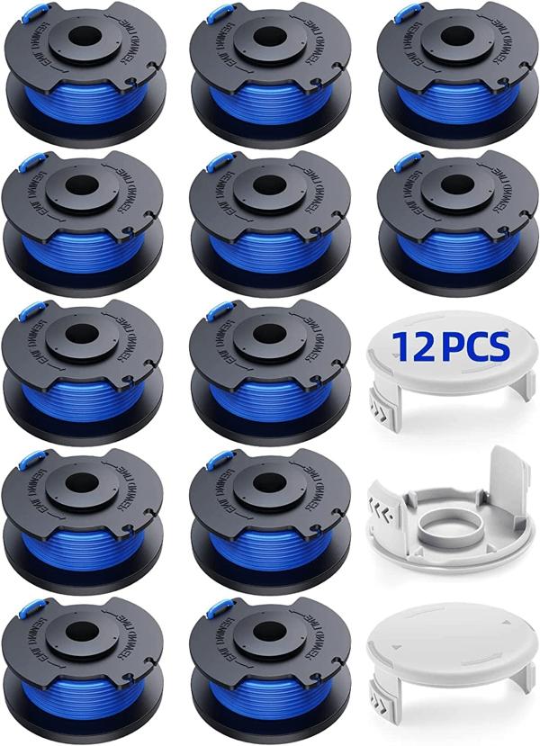 12-pack trådspoler med 3 deksler til Ryobi gresstrimmer MultiColor