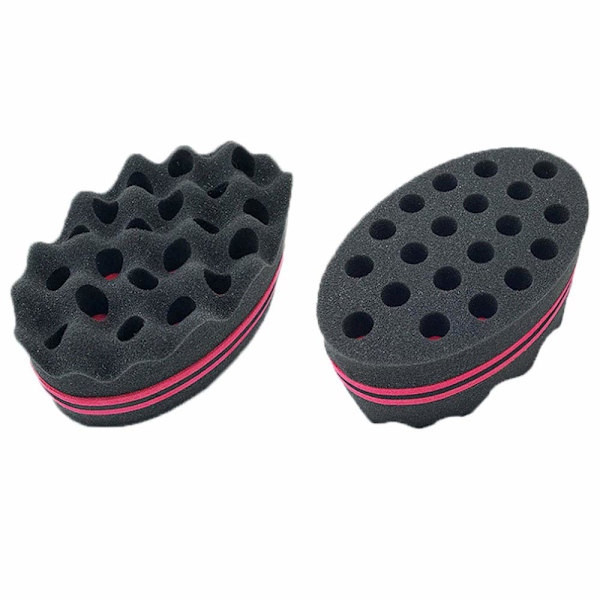 Magic Curl Sponge Twist Sponge Dubbelsidig Hårrulle Svamp Hårsvamp Twist Curl Sponge Magic Hårflätare Spiraler Dreadlock Curl Brush 2 Stycken